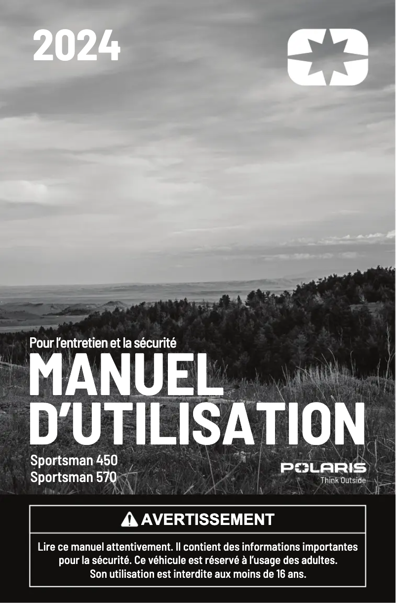 Page n°1 - Manuel utilisateur Polaris Sportsman 570 RIDE COMMAND (2024)
