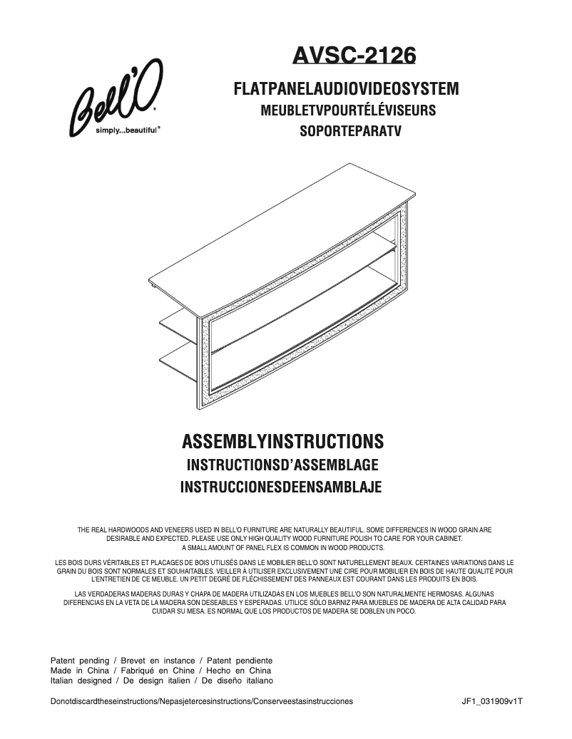 Imagen de la primera página del manual del dispositivo AVSC-2126