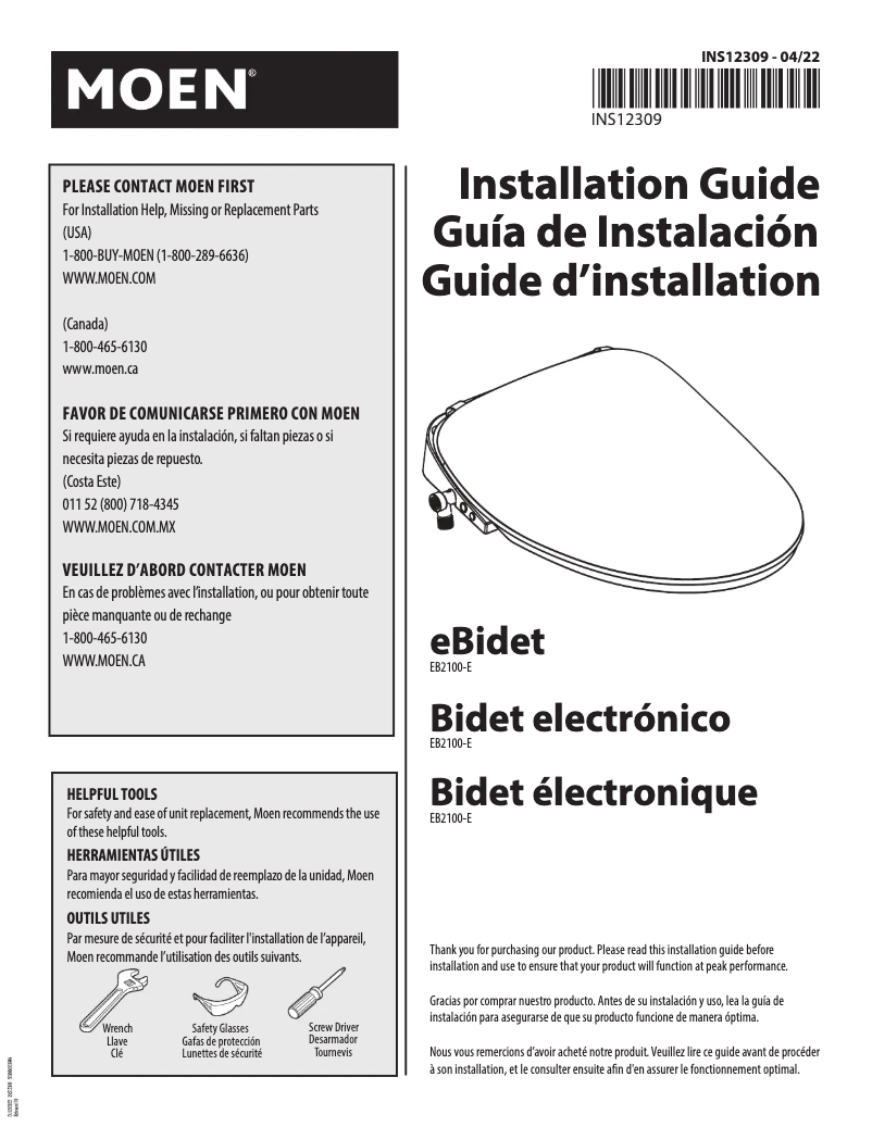 Page n°1 - Manuel utilisateur Moen EB2100-E