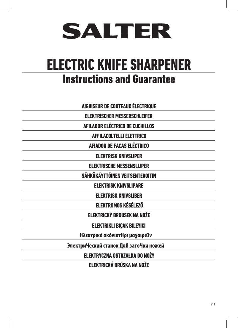 Page 1 de la notice Manuel utilisateur Salter 718A