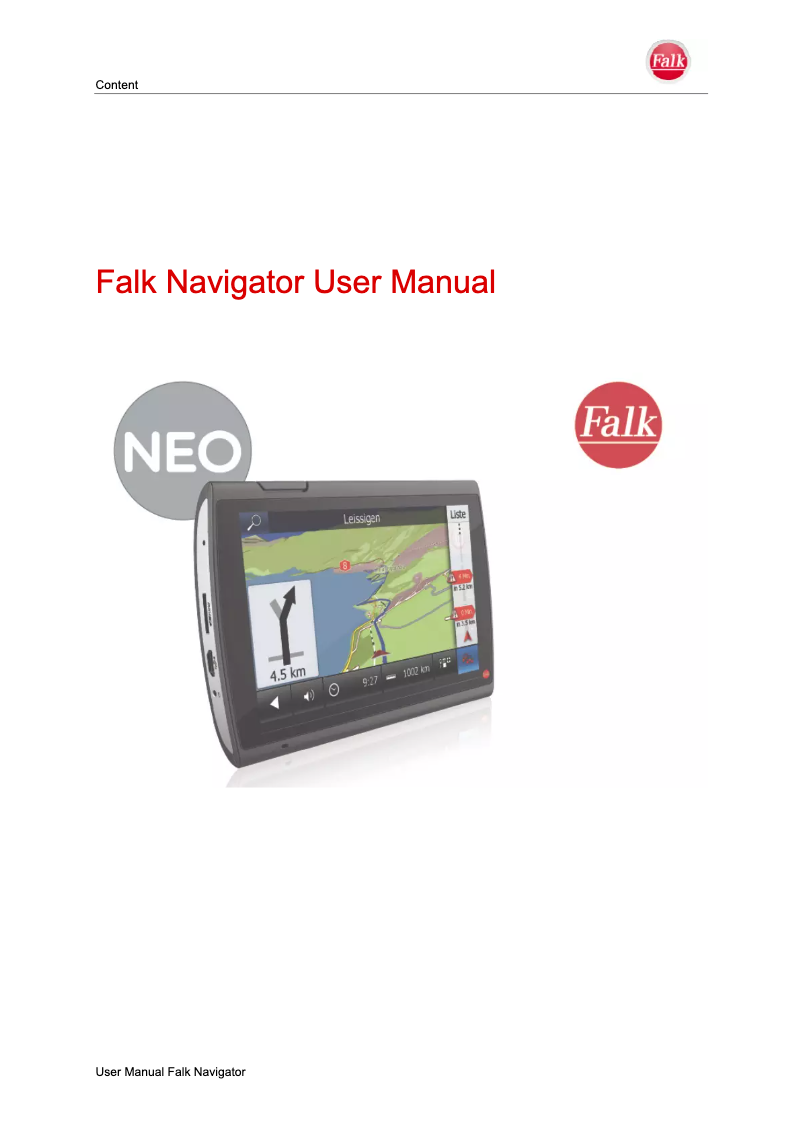 Page n°1 - Manuel utilisateur Falk Neo 520