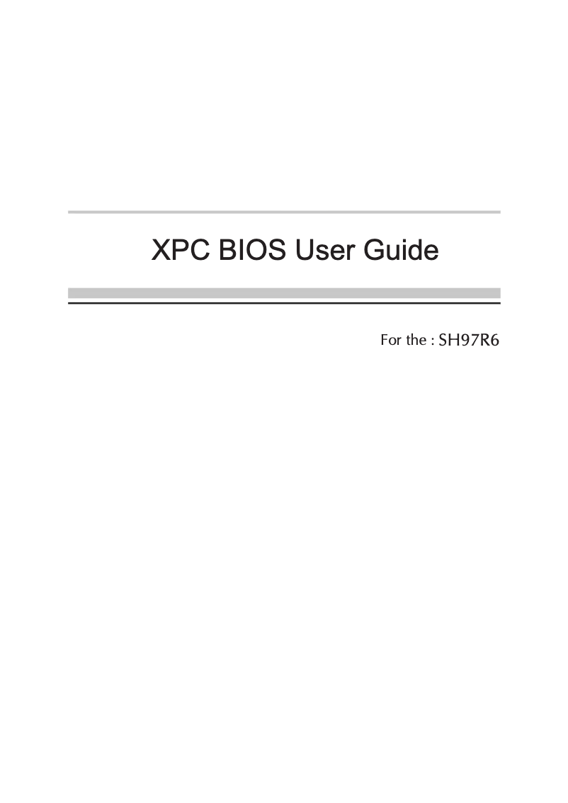 Image de la première page du manuel de l'appareil XPC SH97R6