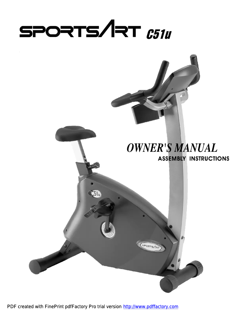 Page 1 de la notice Manuel utilisateur SportsArt C51u