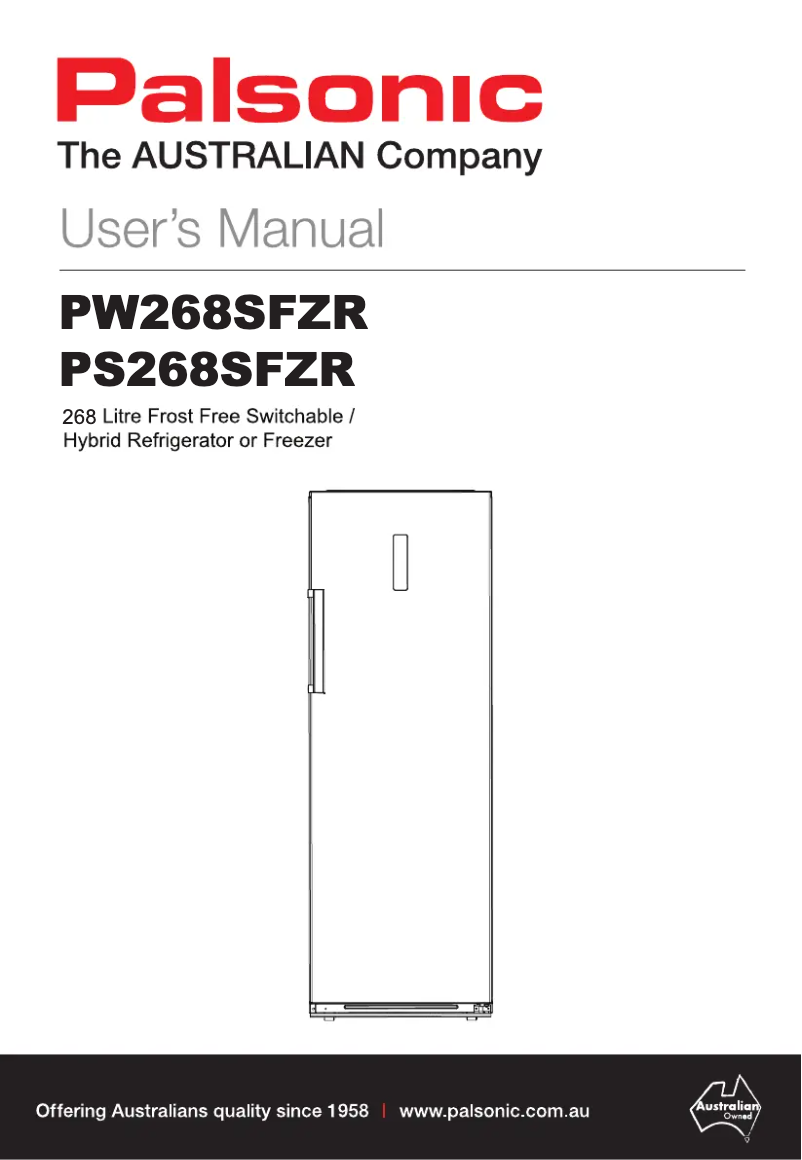 Image de la première page du manuel de l'appareil PS268SFZR
