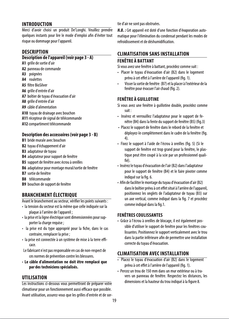 Page 1 de la notice Manuel utilisateur DeLonghi Pinguino PAC EL98 ECO Real Feel