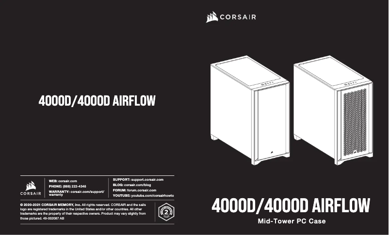 Image de la première page du manuel de l'appareil 4000D AIRFLOW