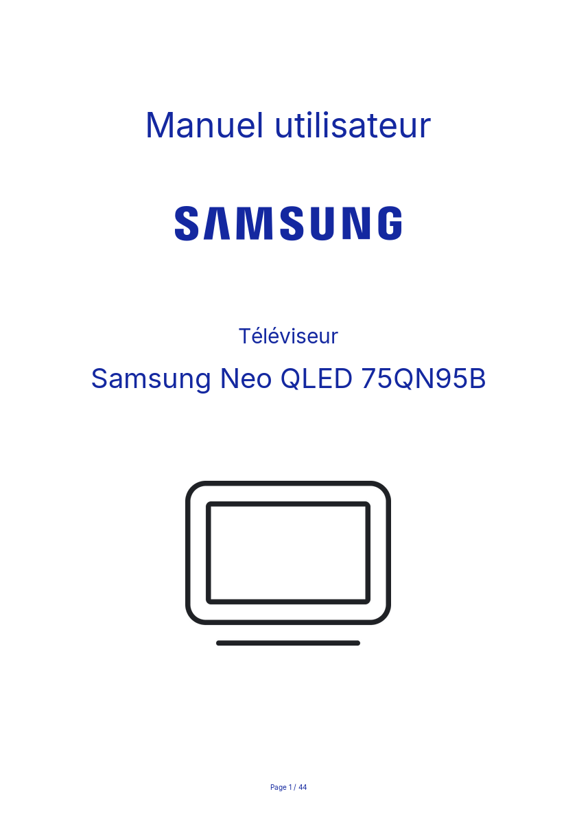Page n°1 - Manuel utilisateur Samsung Neo QLED 75QN95B