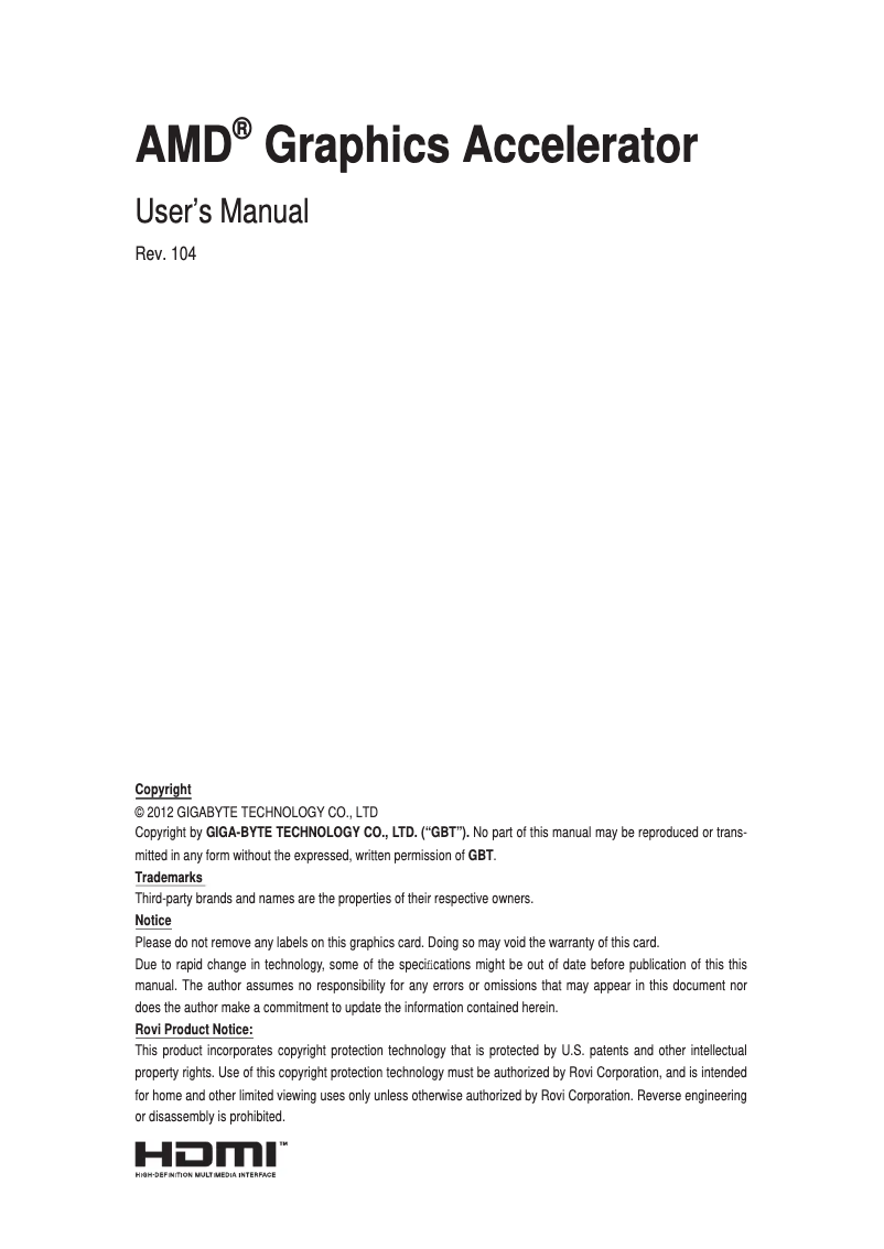Image de la première page du manuel de l'appareil GV-R485MC-1GI