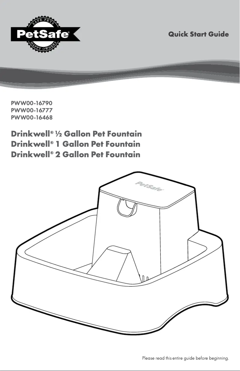 Page n°1 - Manuel utilisateur PetSafe Drinkwell PWW00-16777