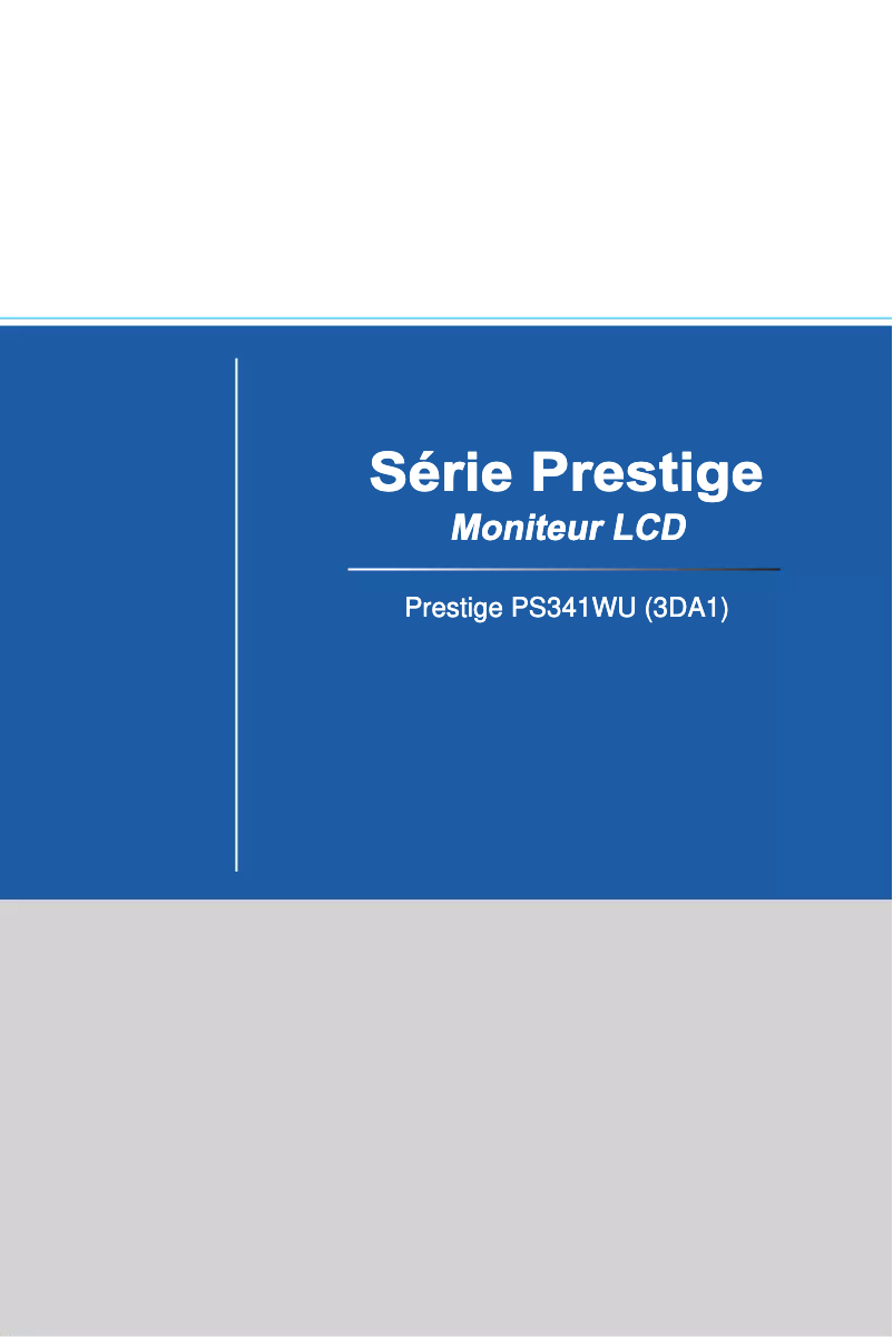 Page 1 de la notice Manuel utilisateur MSI Prestige PS341WU