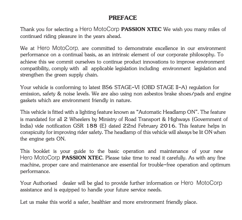 Image de la première page du manuel de l'appareil Passion Xtec (2023)