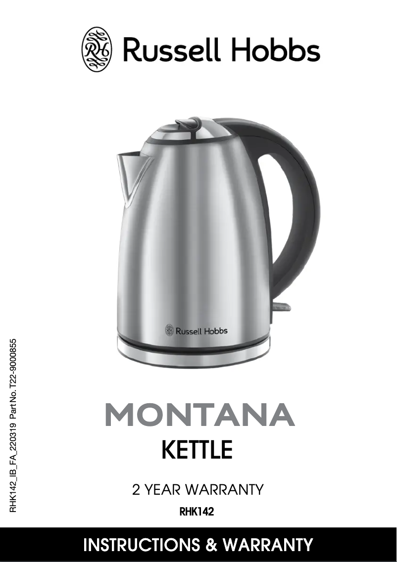 Page 1 de la notice Manuel utilisateur Russell Hobbs Montana RHK142