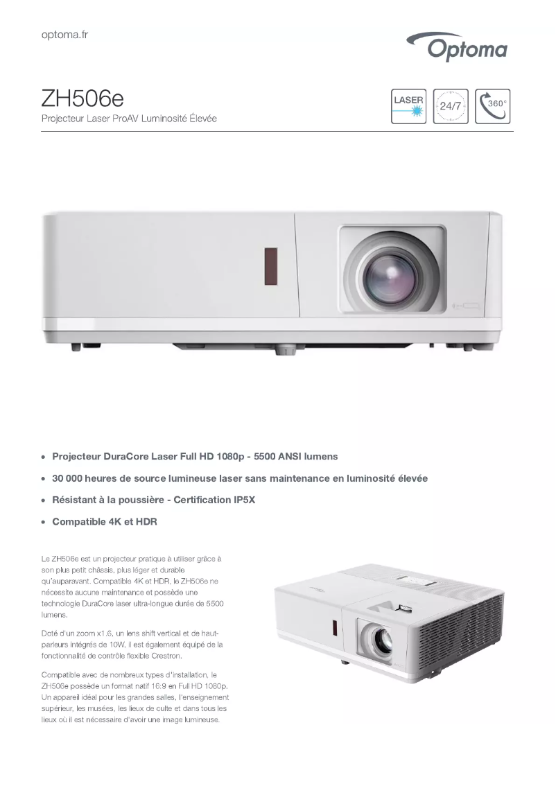 Image de la première page du manuel de l'appareil ZH506e