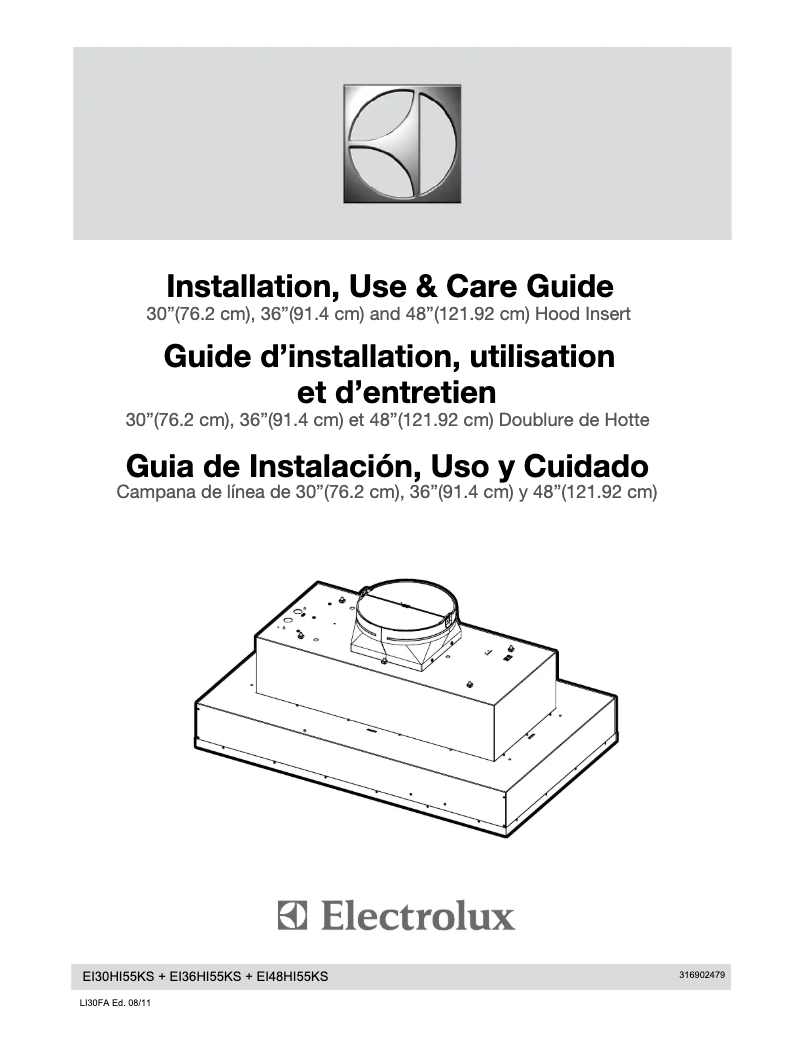 Page 1 de la notice Guide d'installation Electrolux EI48HI55KS