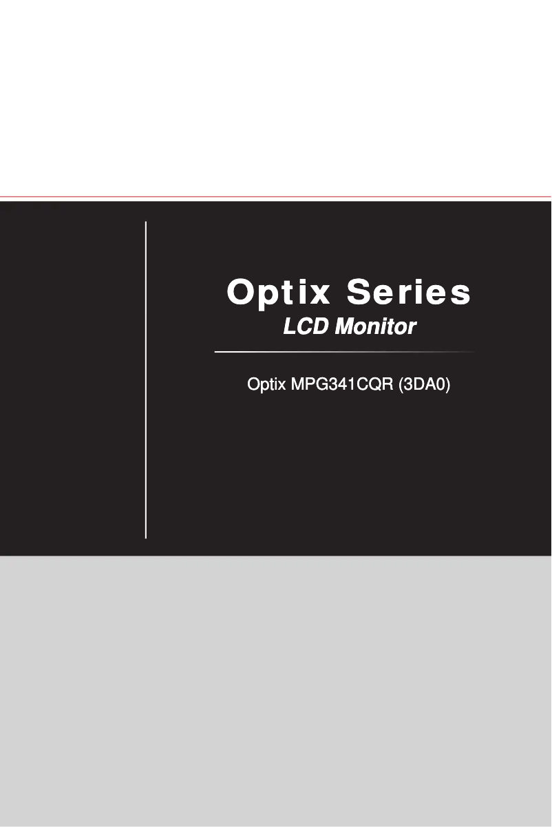 Page n°1 - Manuel utilisateur MSI MPG341CQR