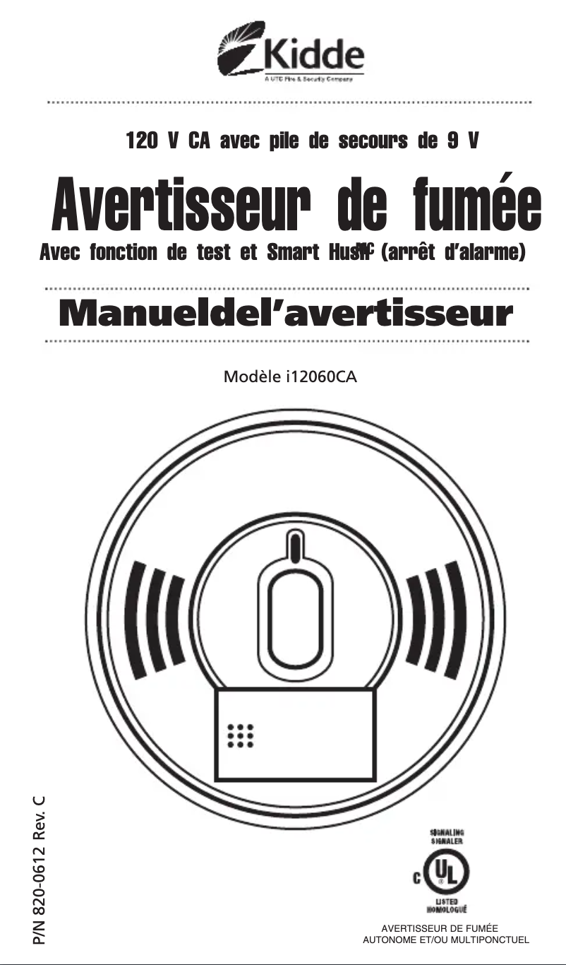 Page 1 de la notice Manuel utilisateur Kidde i12060CA