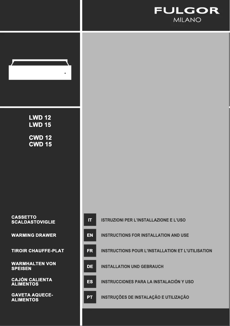 Page n°1 - Manuel utilisateur Fulgor Milano LWD 15 ME