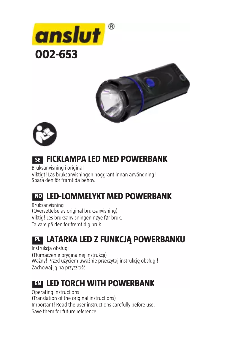 Page 1 de la notice Manuel utilisateur Anslut 002-653