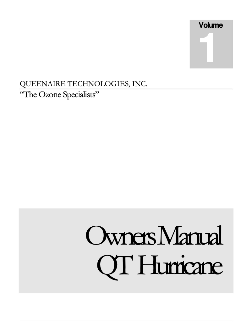 Page n°1 - Manuel utilisateur Queenaire QT Hurricane QTH24