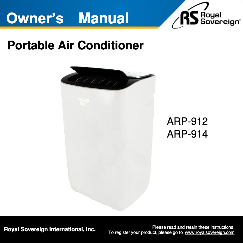 Page n°1 - Manuel utilisateur Royal Sovereign ARP-912