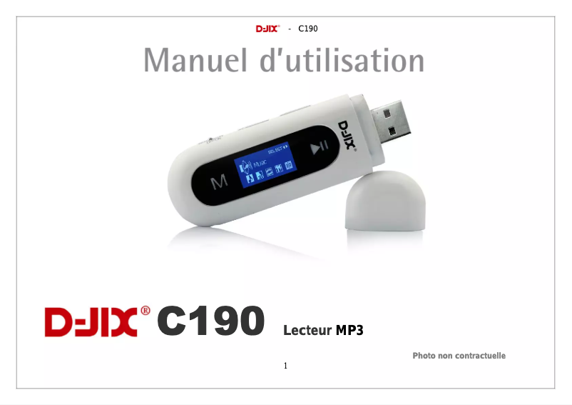 Page 1 of the manual User Manual D-Jix C190