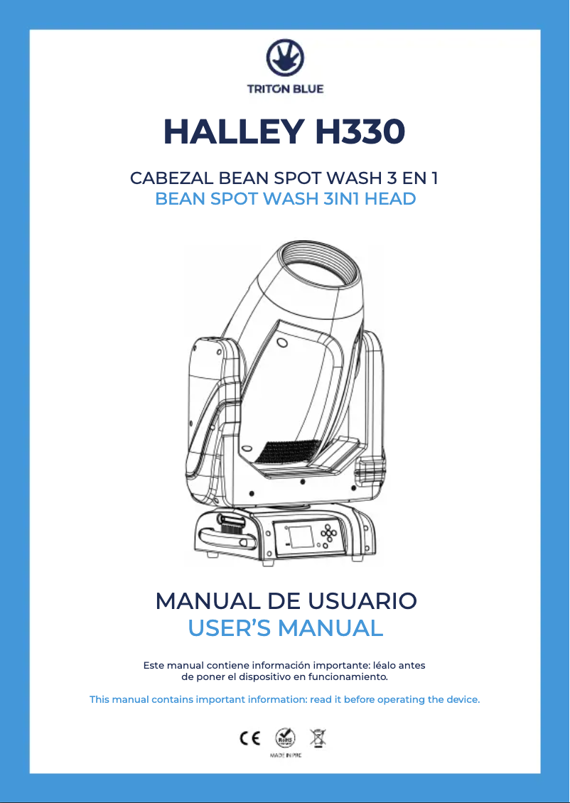 Page n°1 - Manuel utilisateur Triton Blue Halley H330