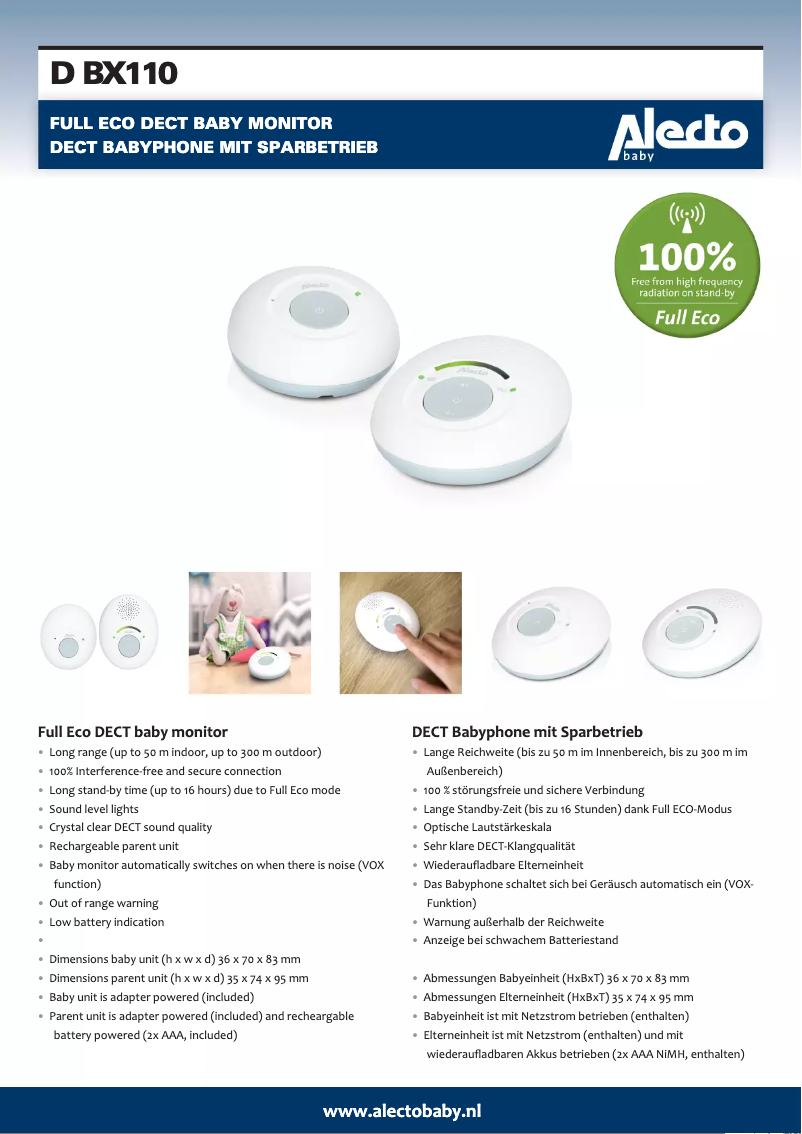 Page n°1 - Manuel utilisateur Alecto DBX110