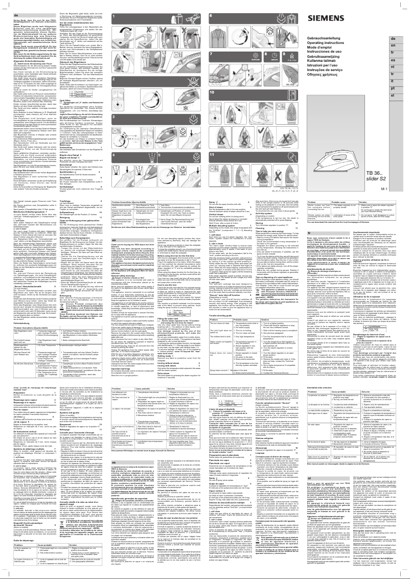 Page 1 de la notice Manuel utilisateur Siemens TB36130