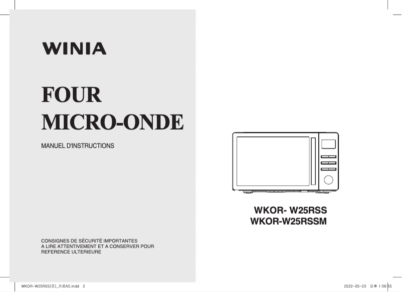 Page n°1 - Manuel utilisateur Winia WKOR-W25RSSM