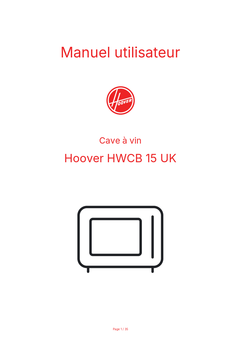 Image de la première page du manuel de l'appareil HWCB 15 UK