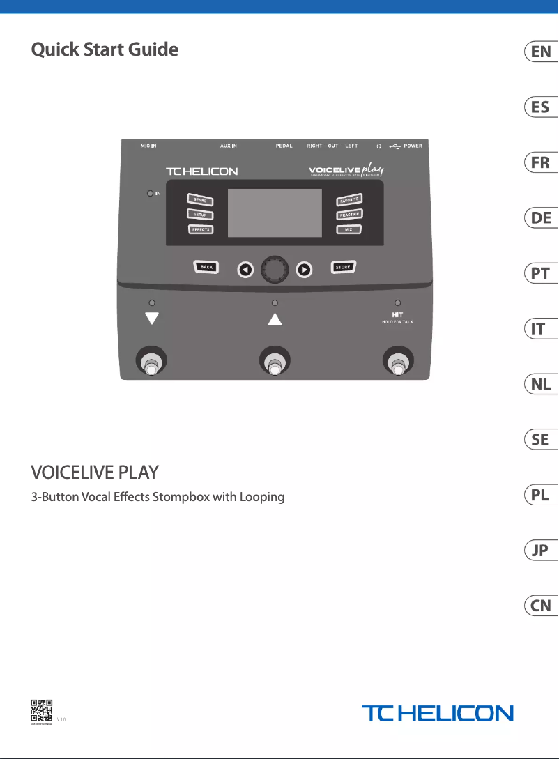 Image de la première page du manuel de l'appareil VoiceLive Play