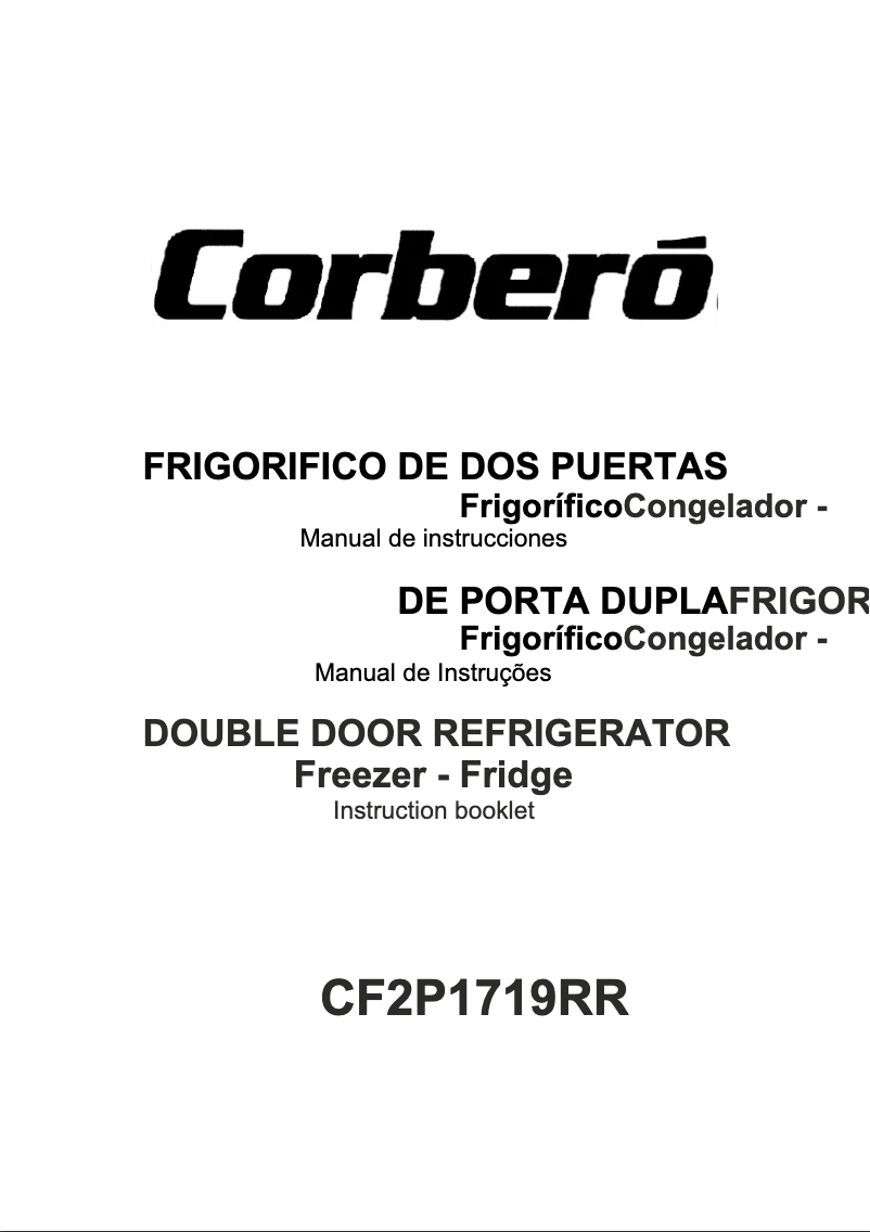 Page n°1 - Manuel utilisateur Corbero CF2P1719RR