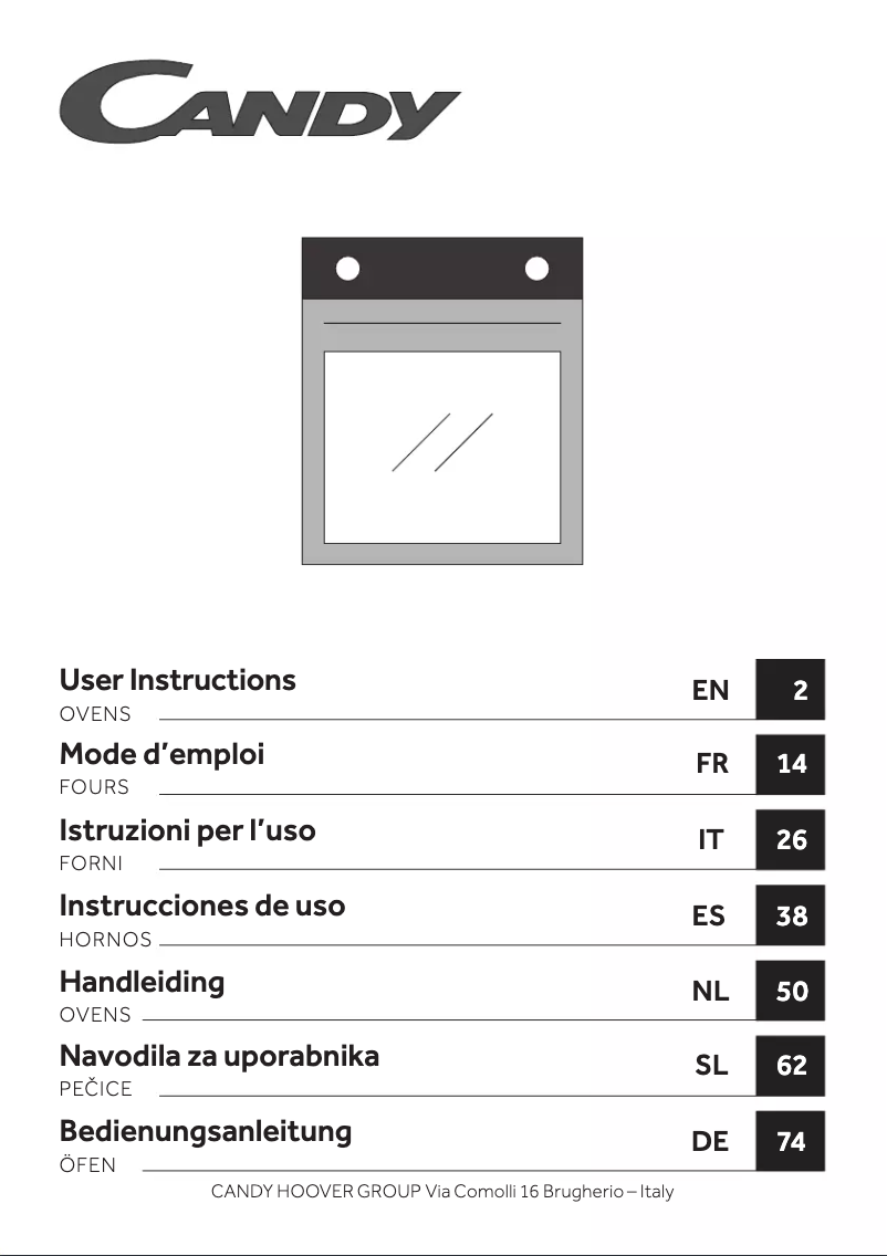 Page 1 de la notice Manuel utilisateur Candy PCI27XCH64CCBS