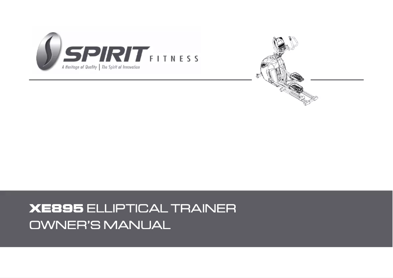 Page 1 de la notice Manuel utilisateur Spirit Fitness XE895