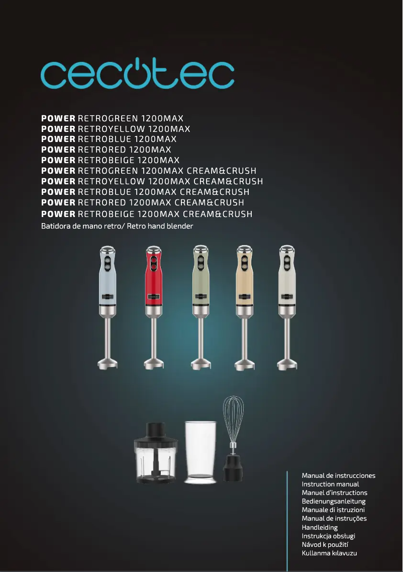 Image de la première page du manuel de l'appareil Power RetroYellow 1200MAX Cream&Crush