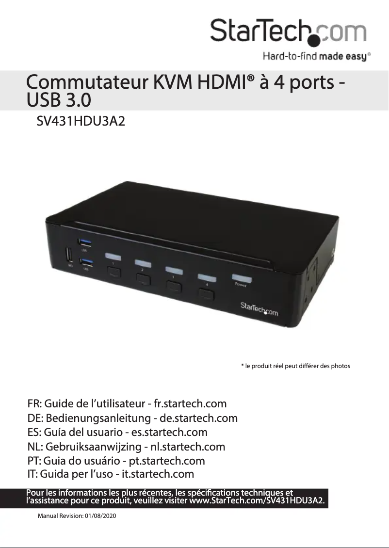 Page n°1 - Manuel utilisateur StarTech.com SV431HDU3A2