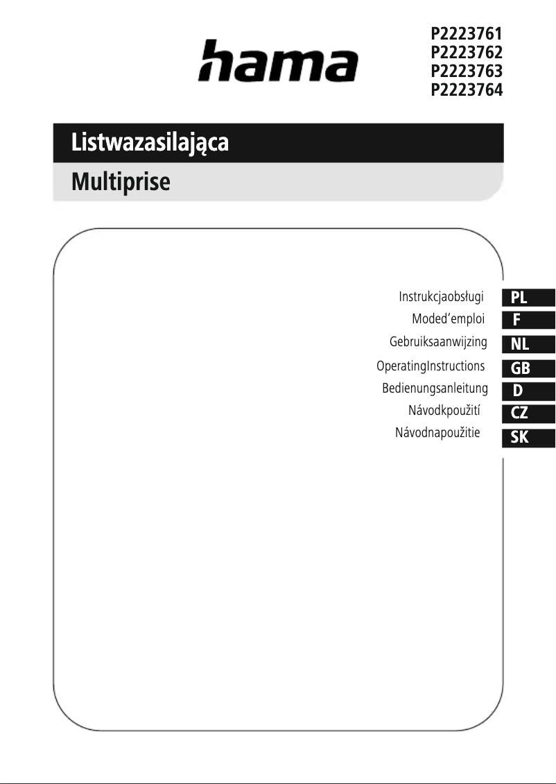 Image de la première page du manuel de l'appareil P2223762