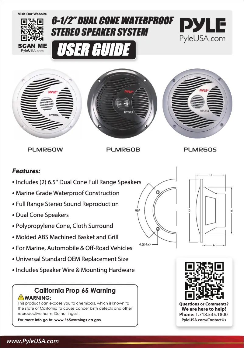 Page n°1 - Manuel utilisateur Pyle PLMR60W