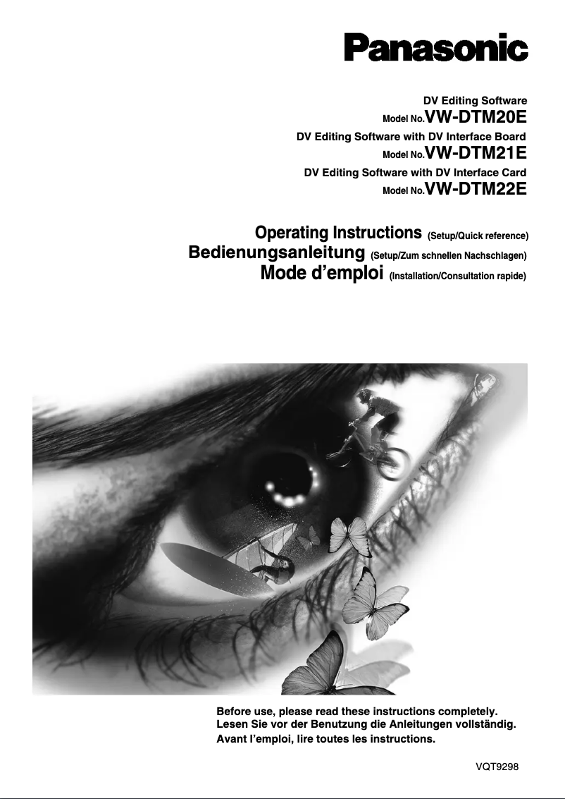 Page 1 de la notice Manuel utilisateur Panasonic VW-DTM20E