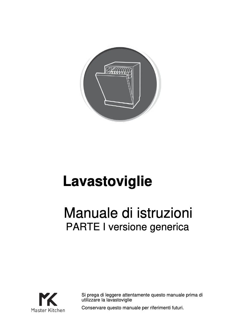 Page 1 de la notice Manuel utilisateur Master Kitchen MKDW FI450710 EP E