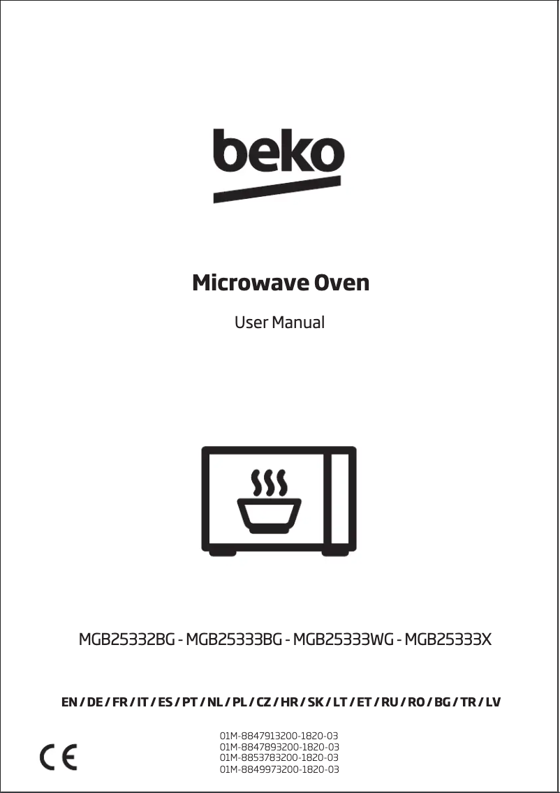 Page 1 de la notice Manuel utilisateur Beko MGB25332BG