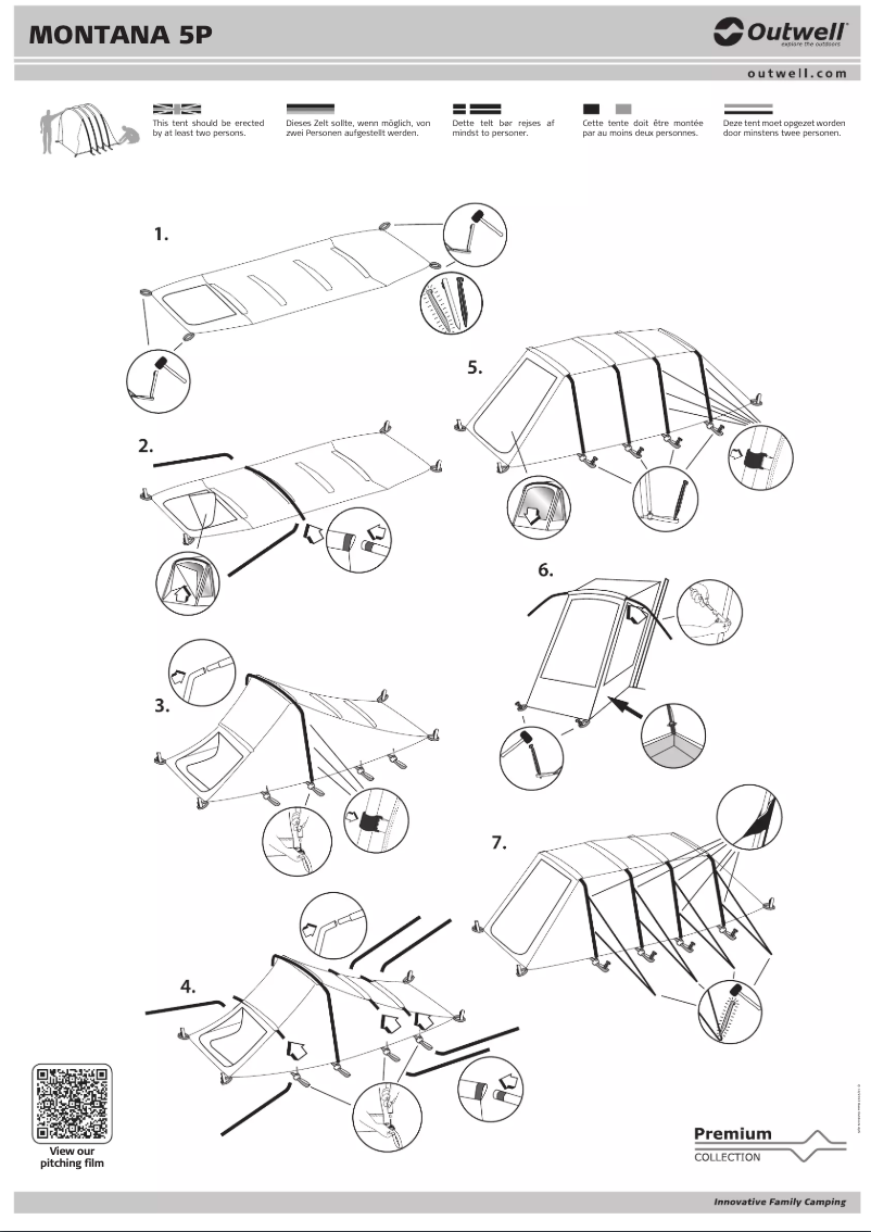 Page 1 de la notice Manuel utilisateur Outwell Montana 5P