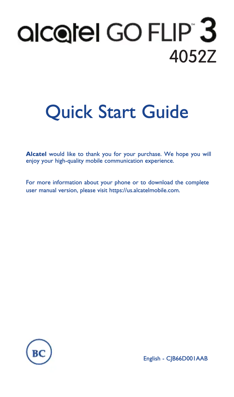 Image de la première page du manuel de l'appareil Go Flip 3