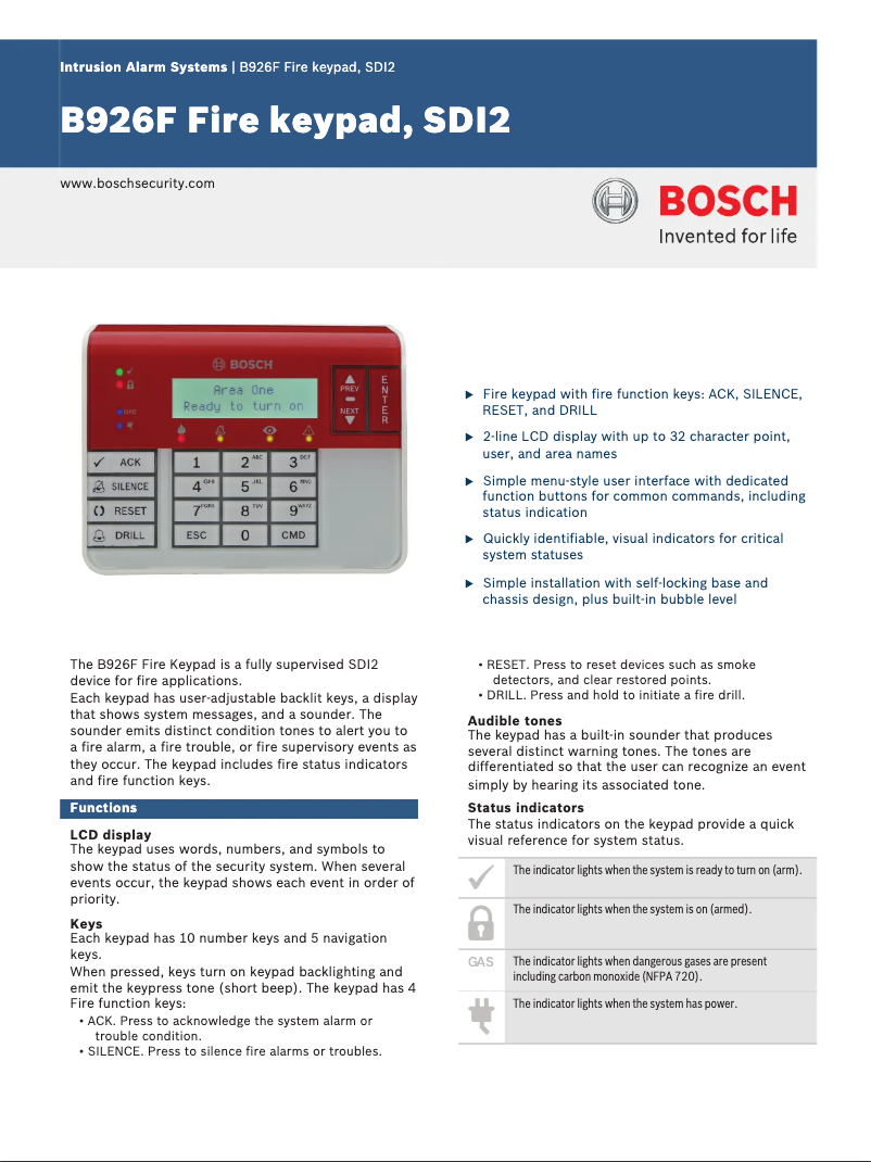Page n°1 - Manuel utilisateur Bosch B926F