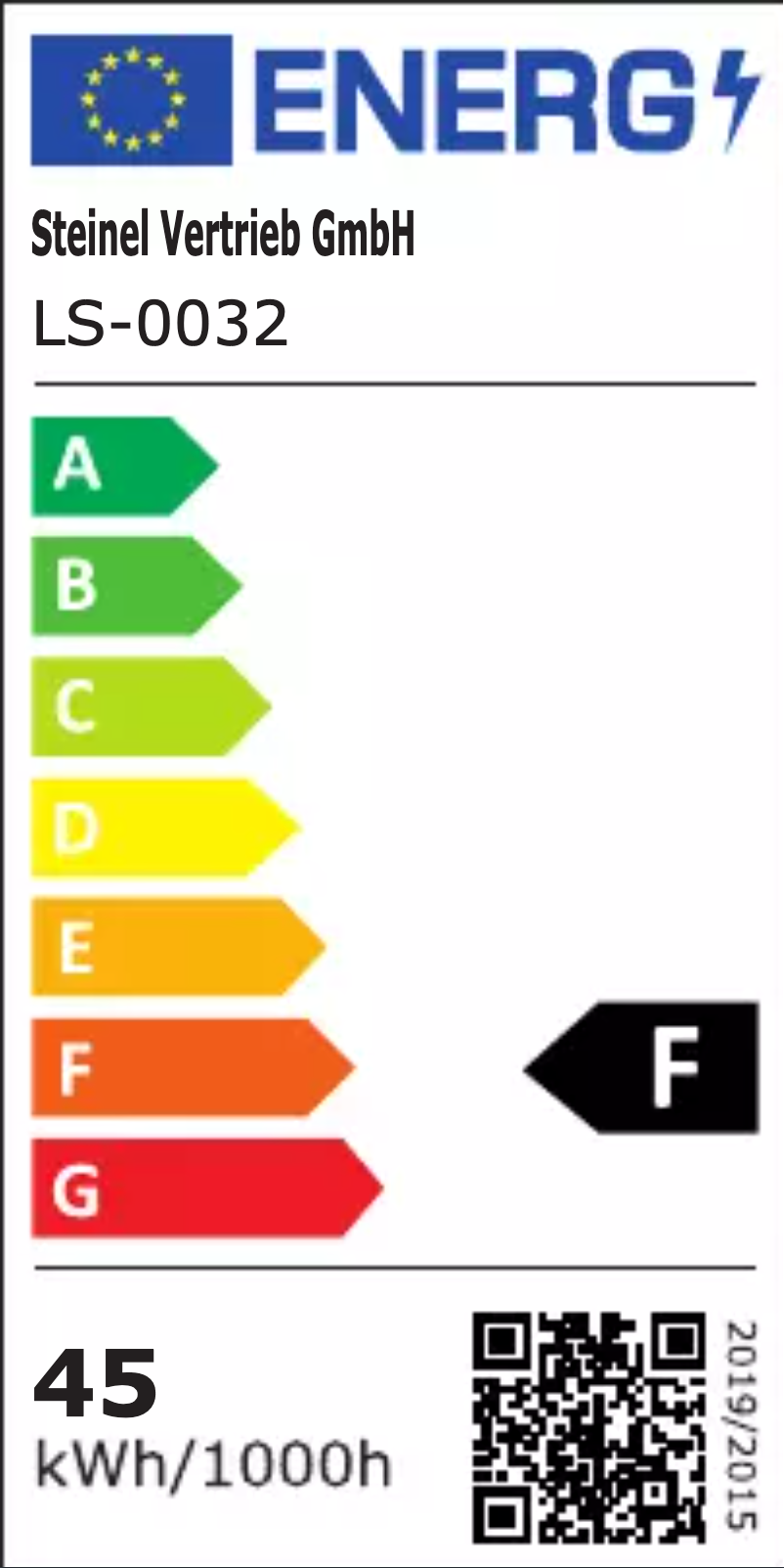 Page 1 de la notice Label énergétique Steinel XLED PRO Wide XL S