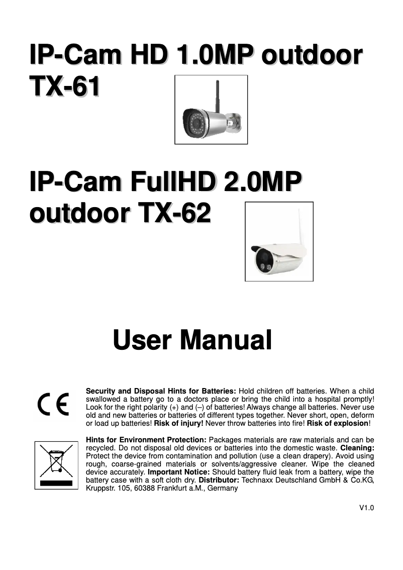 Image de la première page du manuel de l'appareil TX-61