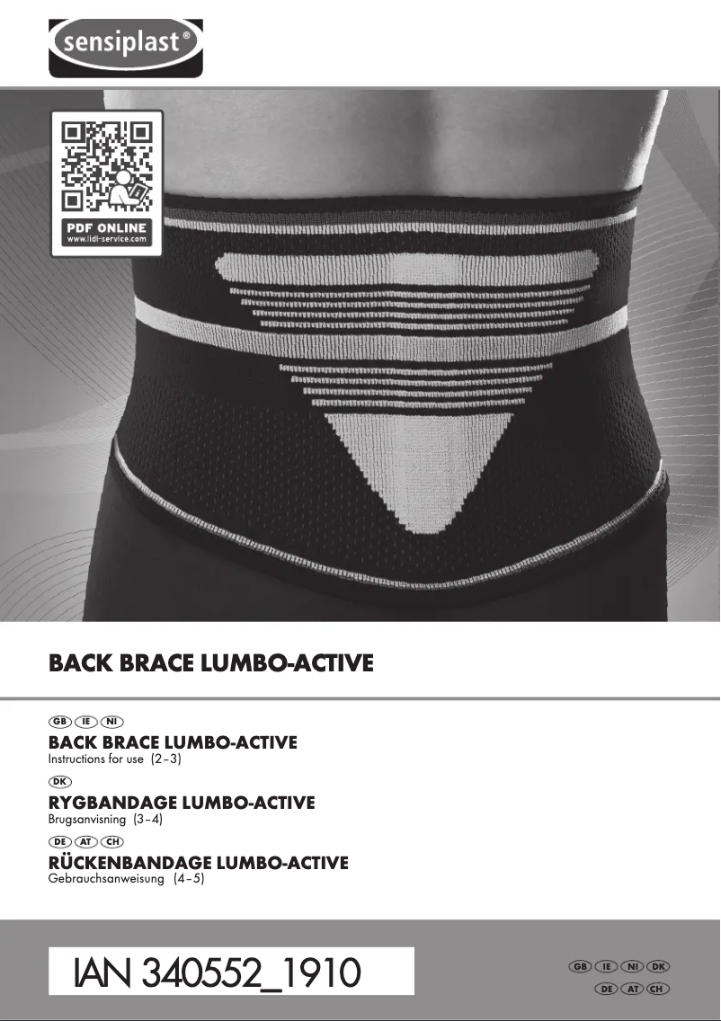 Page 1 de la notice Manuel utilisateur Sensiplast IAN 340552