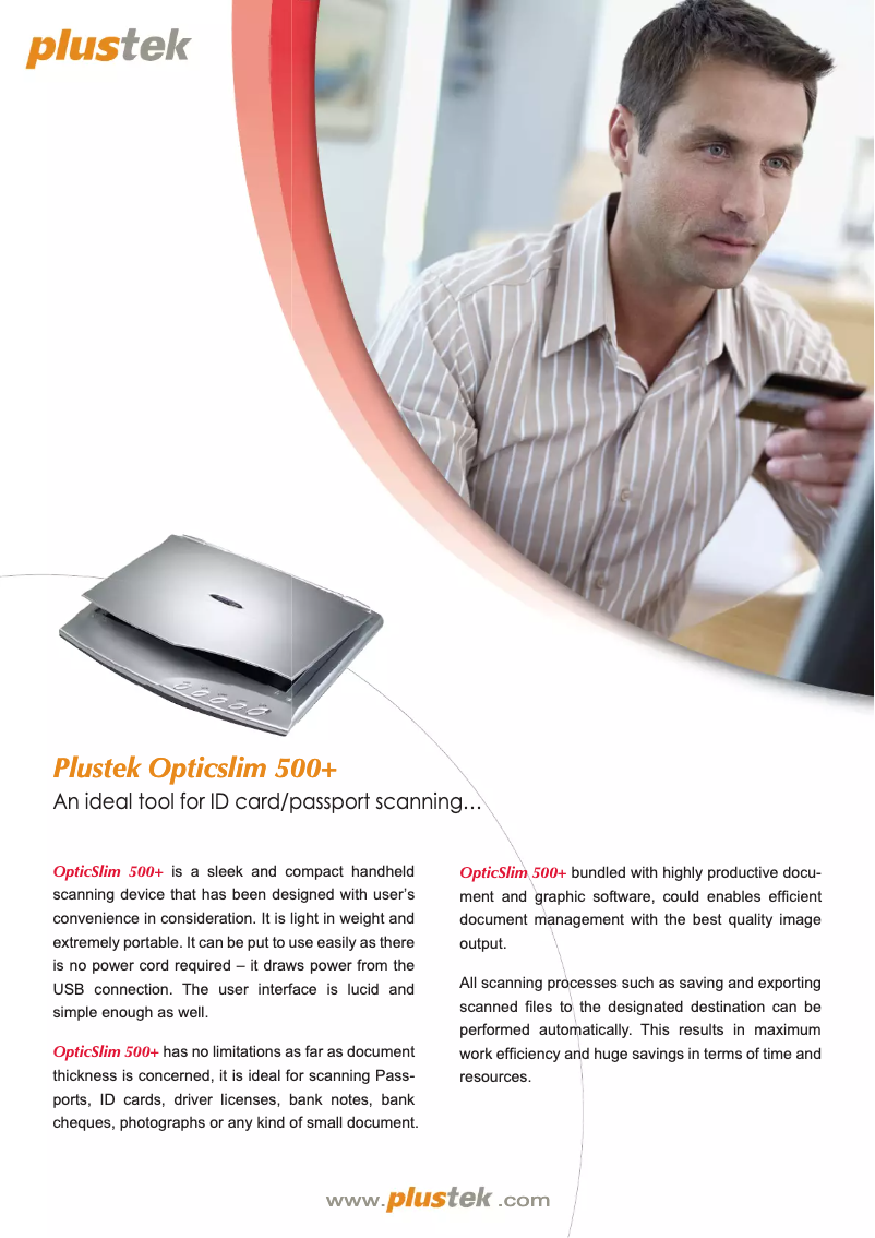 Page n°1 - Manuel utilisateur Plustek OpticSlim 500+