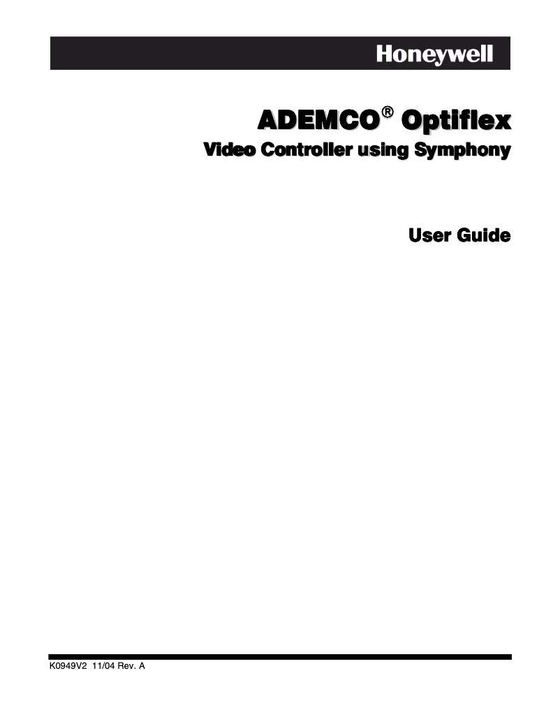 Page 1 de la notice Manuel utilisateur Honeywell OPTICAM-CC12