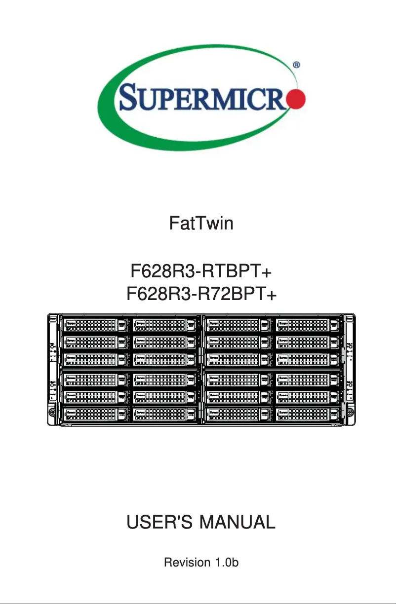 Image de la première page du manuel de l'appareil SuperServer F628R3-R72BPT+